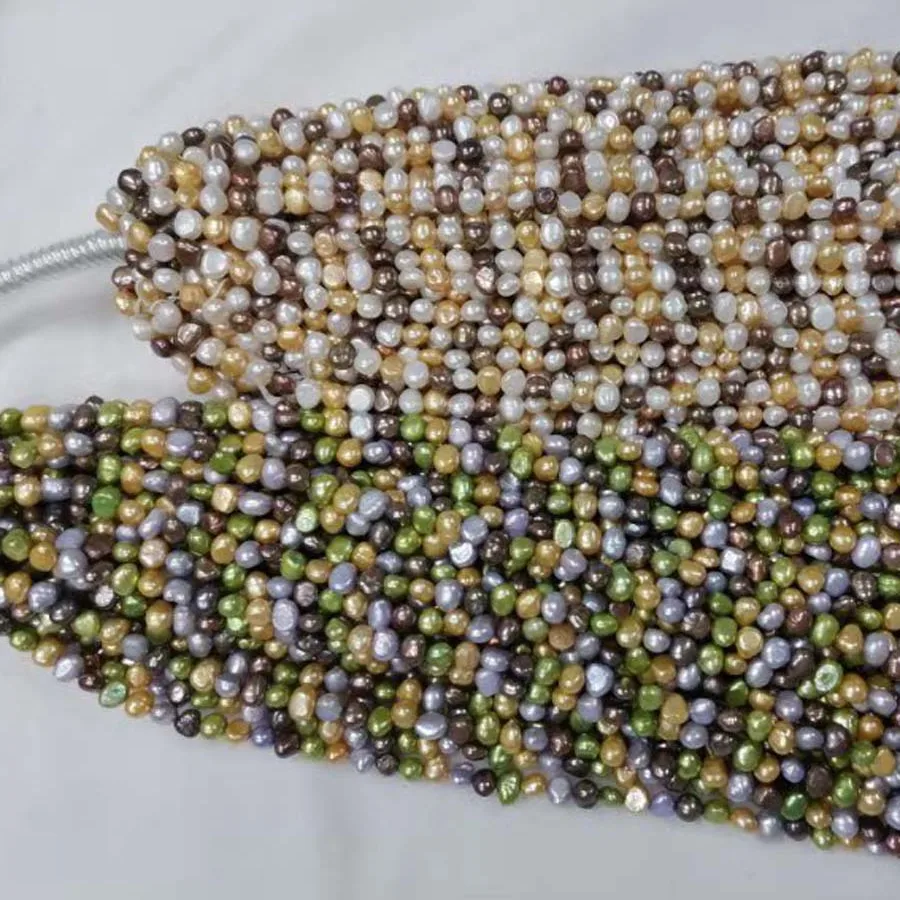 

wholesale 20X strands 5-6mm baroque multi-colours genuine pearl strands