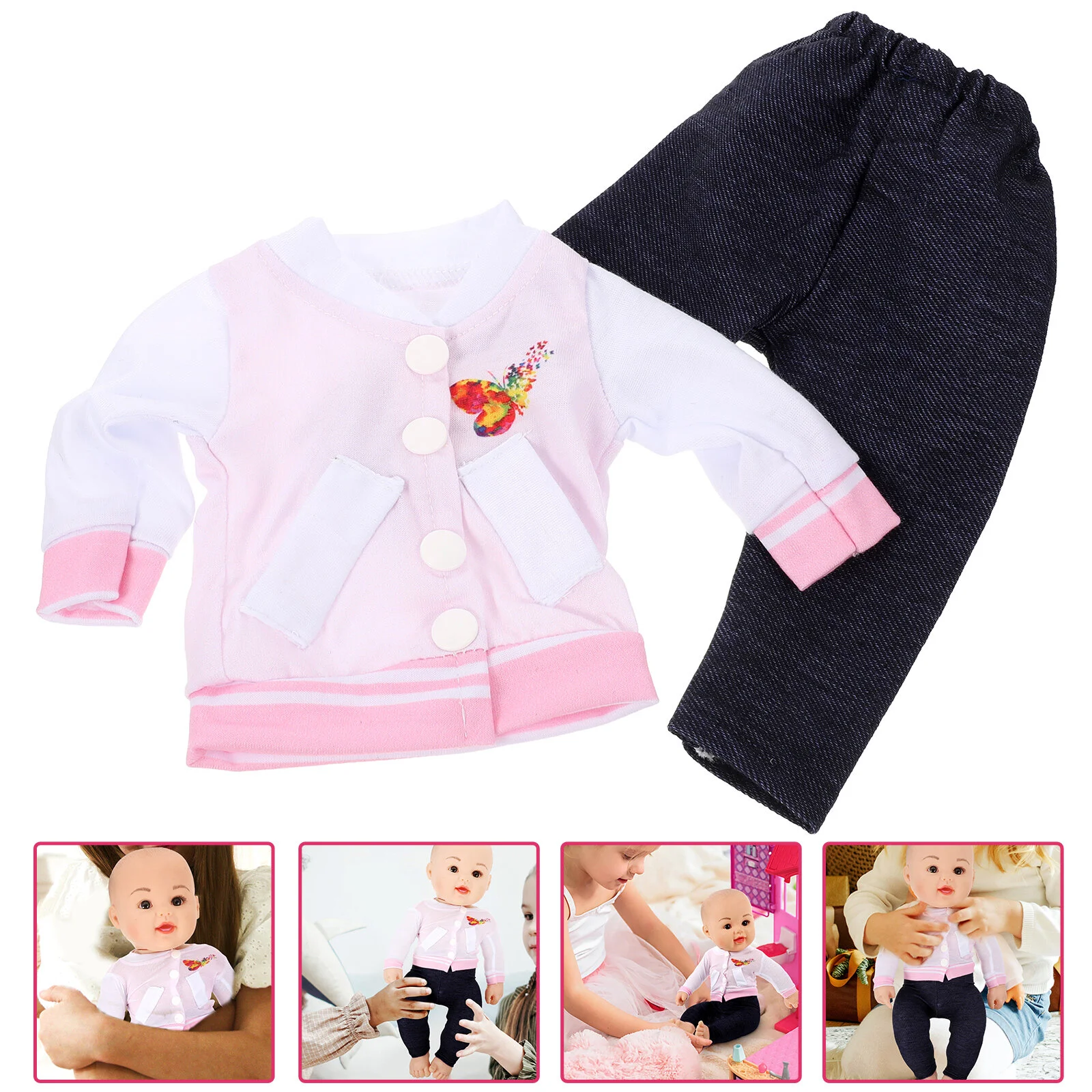 

1 Set Baby Clothes Baby Long Sleeve Clothes Pants for 18-20 Inch Dolls