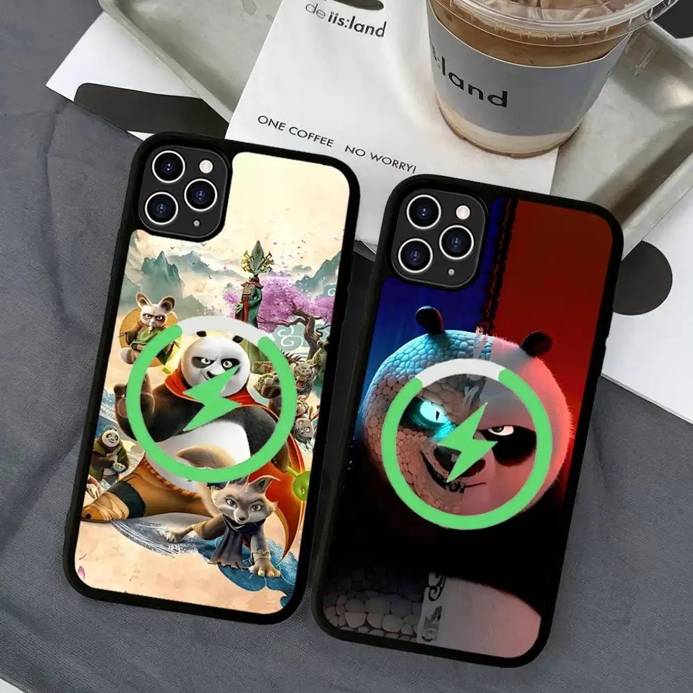 Фото Чехол для телефона K-Kung-Fu P-Panda Cool для iPhone 17 Air 16 E 15 14 13 12 11 Pro Max Plus, противоударный, из ТПУ, с поддержкой MagSafe №4