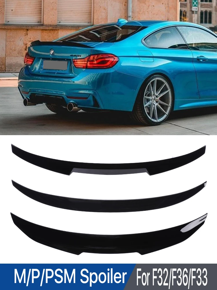 M Performance Carbon Fiber Rear Trunk Spoiler Bumper PSM M4 Style Wing for BMW 4 Series F32 F33 F36 2014-2020 Gloss Black