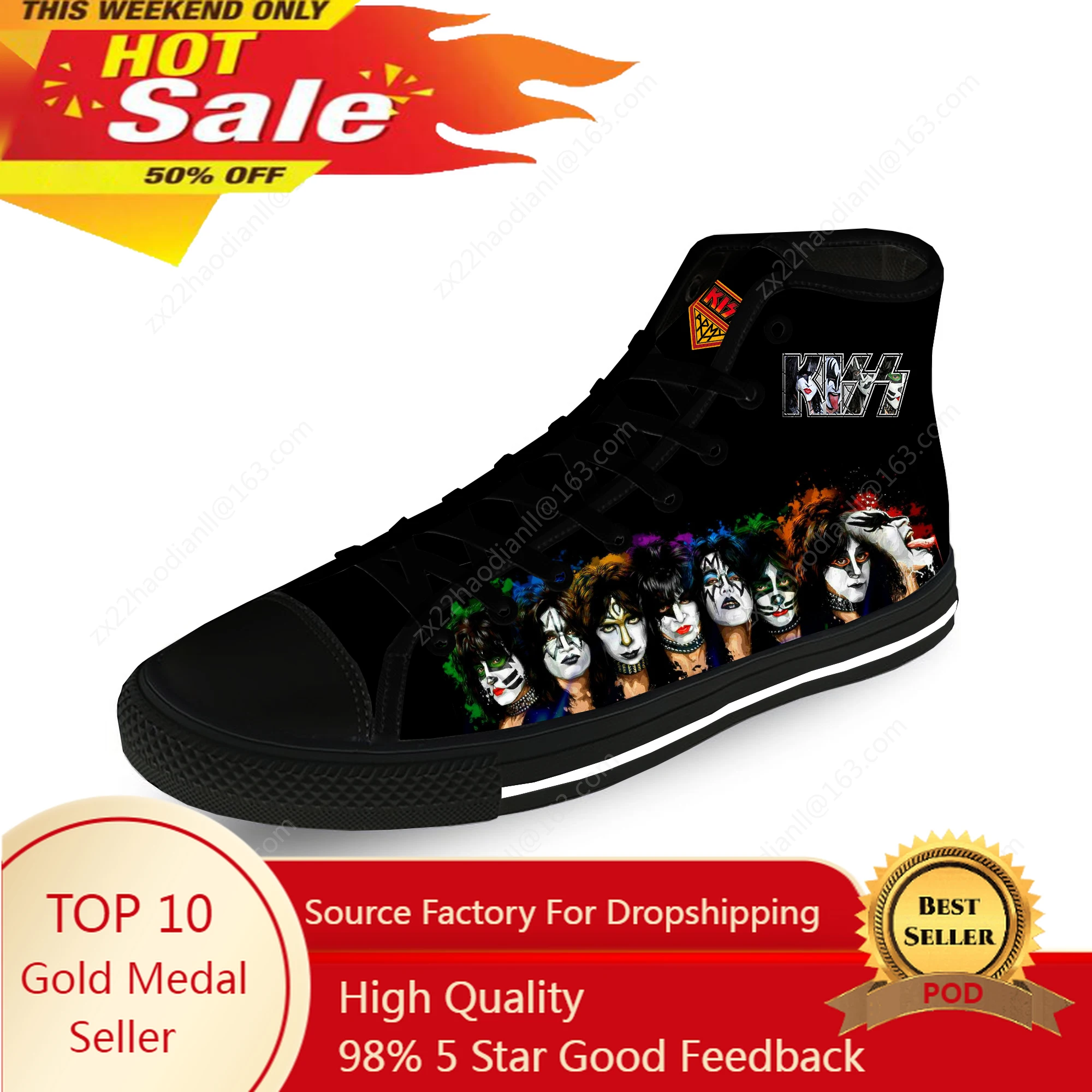 Кроссовки тканевые унисекс с 3D принтом из тяжелого металла