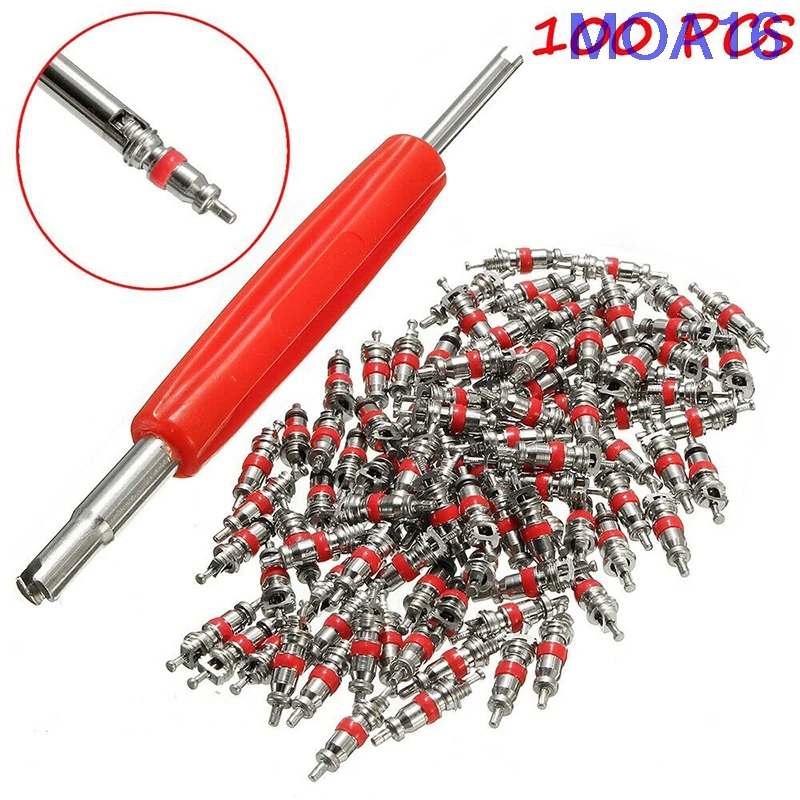 

Tyre Zinc Alloy Valve Stem Core Part Valve core wrench Car Truck Zinc alloy Tire Tyre Valve Stem Core Part Replacement 100Pcs