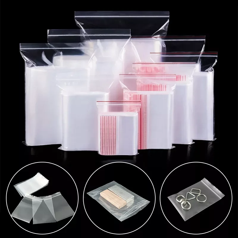 

100pcs/lot Small Zip Lock Plastic Bags Reclosable Transparent Jewelry/Food Storage Bag Kitchen Package Bag Clear Ziplock Bag