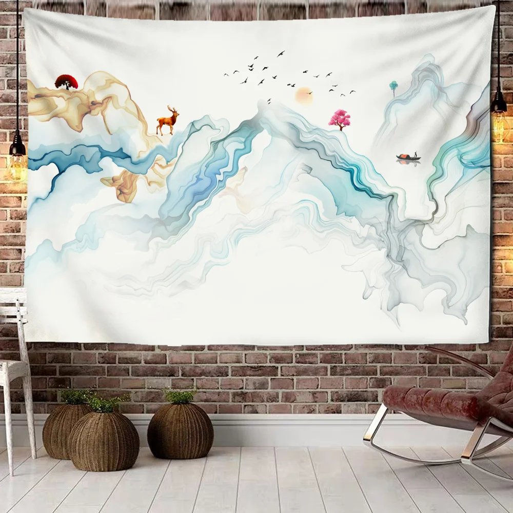 

Sunset Mountain Tapestry Wall Nature Landscape Boho Hippie Witchcraft Psychedelic Mystic Home Decor