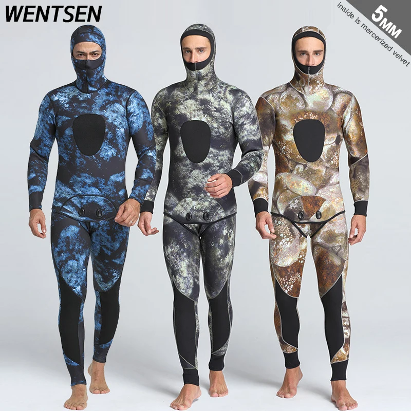 

5mm Camouflage Wetsuits Men's Diving Suit Neoprene Split Scuba Snorkel Swimsuit Spearfishing Surfing Jumpsuit diving Equipment