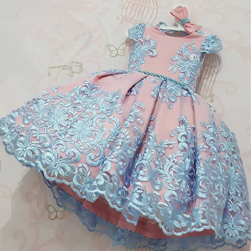 Детское кружевное платье с вышивкой на свадьбу и вечеринку | Детская одежда обувь