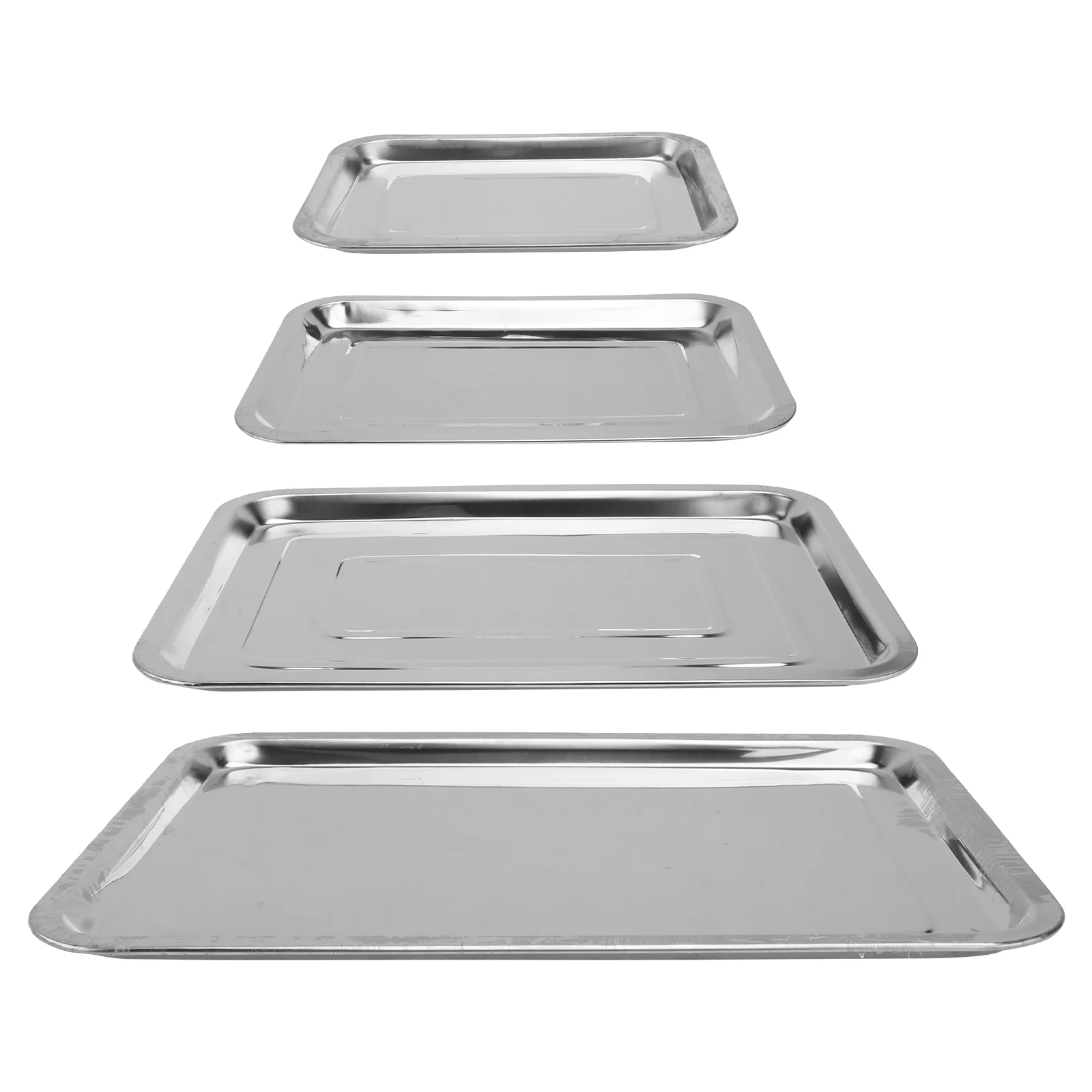 

4Pcs Sheet Cookie Sheet Pan Stainless Steel Dish Trays for Oven Toaster