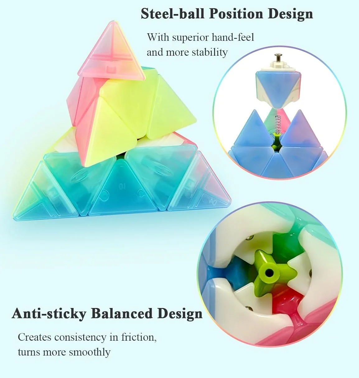Скоростной куб Qiyi желе цвета 2X2X2/3X3X3/4X4X4/5X5X5/Пирамида скоростной магический