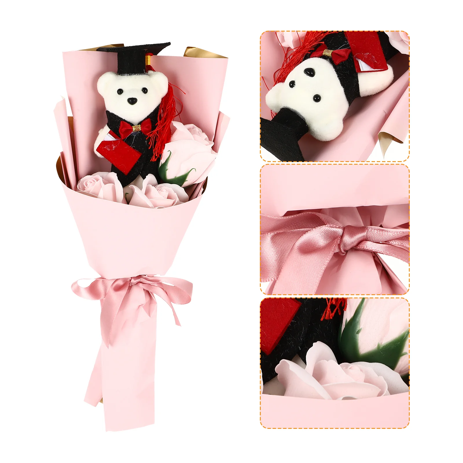 

Graduation Rose Soup Flower Cartoon Bouquet Party Wedding Decoration Festival Gift for 2022 Graduation Celebration Party Favor