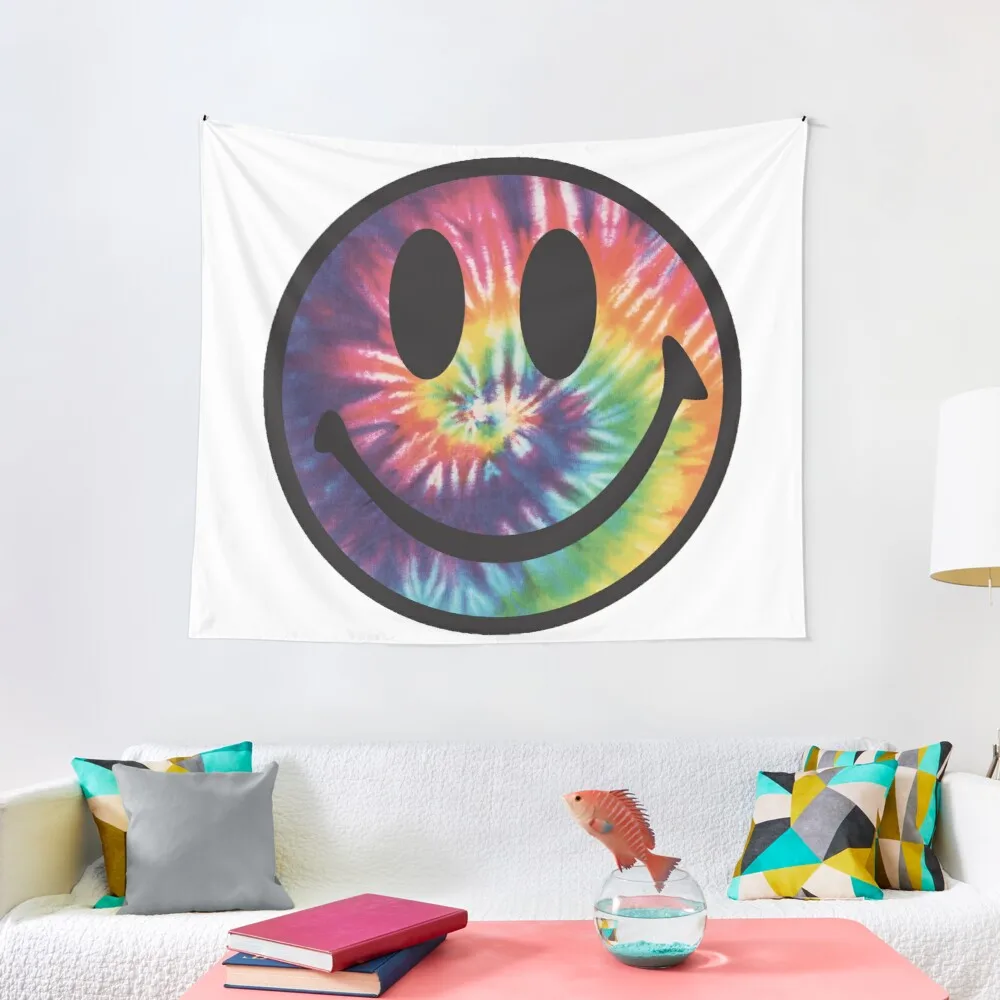 Tiedye Smiley недорогие пользовательские странные эстетические психоделические