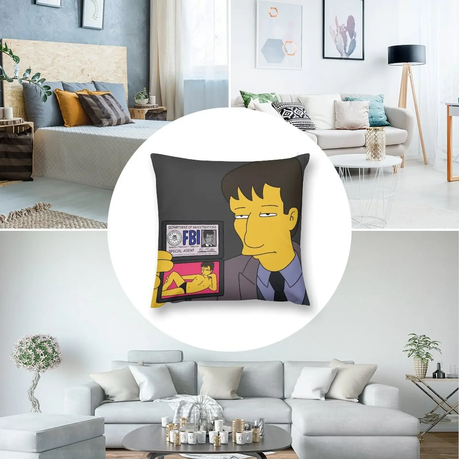 Декоративная подушка Agent Mulder FBI декоративные подушки в стиле аниме диванные
