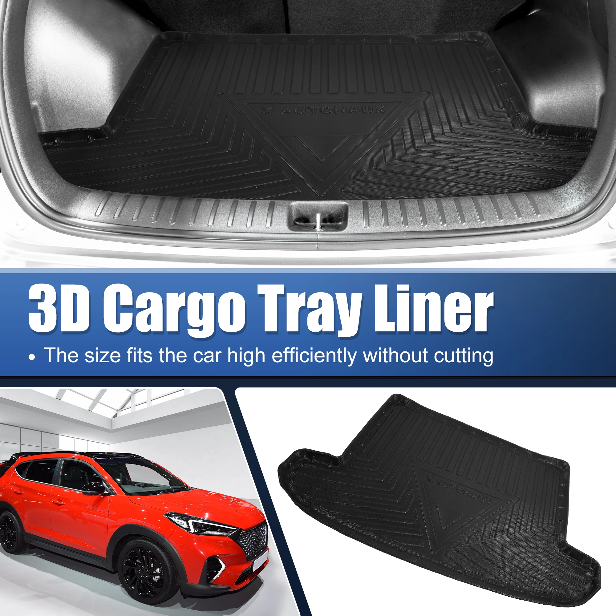 

Uxcell 3D Edge Raised Rear Cargo Mat For Hyundai Tucson 2015-2020 Rear Cargo Liner Custom Fit TPE Trunk Floor Mat Waterproof