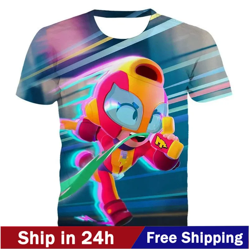 

Ship In 24 Hours Children's Shoot Game 3D Print T-shirt Womens Clothing Star Hero Max Leon Shirts Kids Tops 2022 Boys Girls