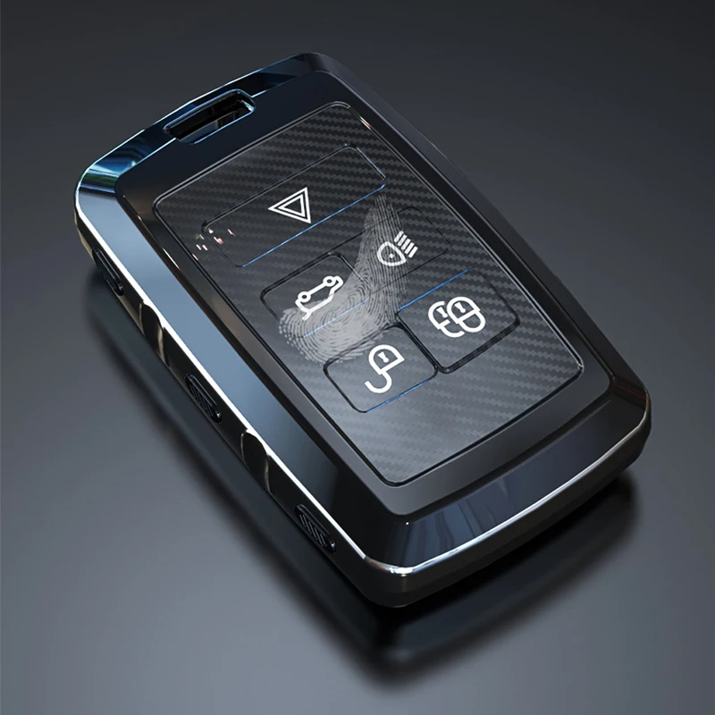 

Чехол для автомобильного ключа из ТПУ с рисунком из углеродного волокна, новая модная оболочка для автомобильного ключа с защитой от отпечатков пальцев для Range Rover Velar Evoque Sport