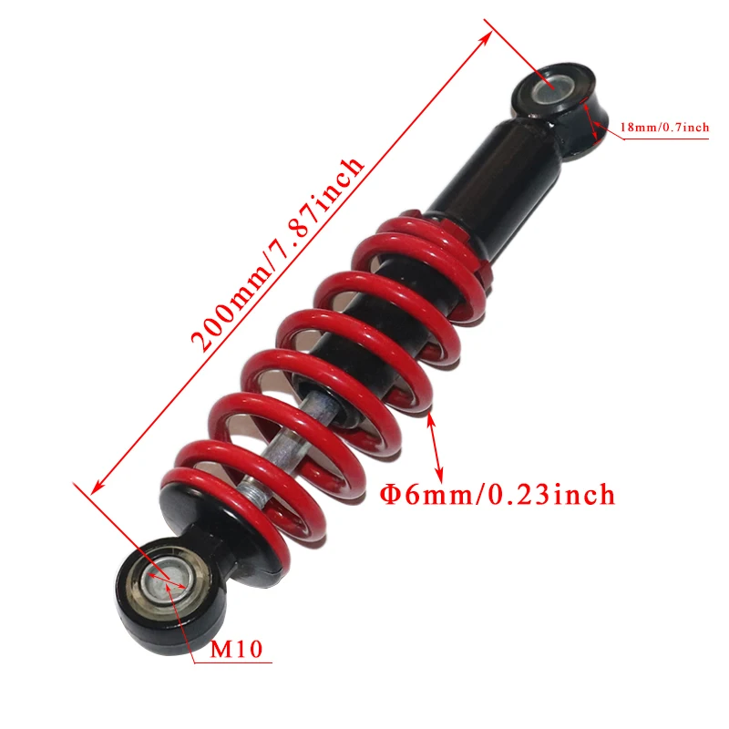 

200 мм задний амортизатор подвески для 47cc 49CC super Minimoto ATV электрический скутер мини карманный велосипед