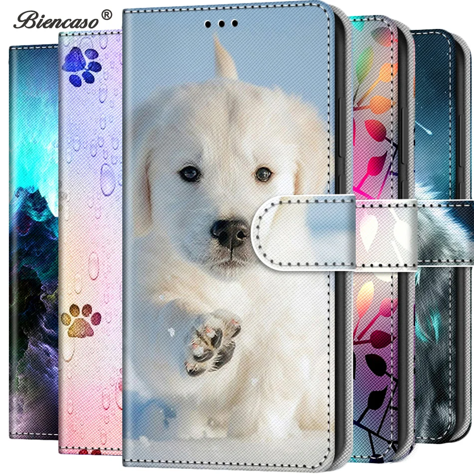 Cat Wolf Wallet Flip Leather Case For Xiaomi Redmi S2 Y2 3 3S 4A 4X 5 5A Redmi Note 4 4X Redmi Note 5 Pro Stand Coque Cover