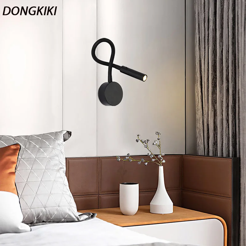 

Modern LED Reading Wall Lamp Round Hose Bedside Light Flexible Gooseneck Indoor Lighting Home Decor Study Bedroom Sconce 85-265V