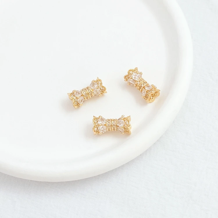 1 шт. 14 К медь покрытая золотом серебро инкрустированная цирконием вращающаяся