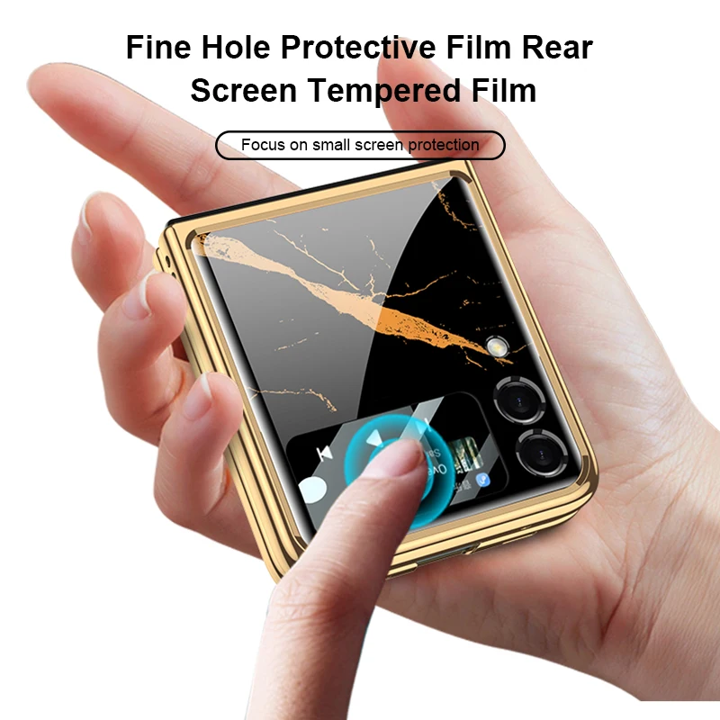 

Чехол GKK из закаленного стекла с обшивкой по краям для Samsung Galaxy Z Flip 3 5G, Роскошный чехол из жесткого стекла с рисунком для Samsung Z Flip3 5G