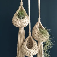 northern europe hanging basket pineapple shape landscaping cotton macrame flower planter for home living room balcony decor