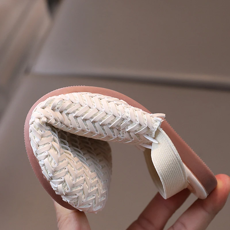 JGSHOWKITO сандалии для девочек 2 в 1 тканые сетчатые тапочки летняя пляжная обувь