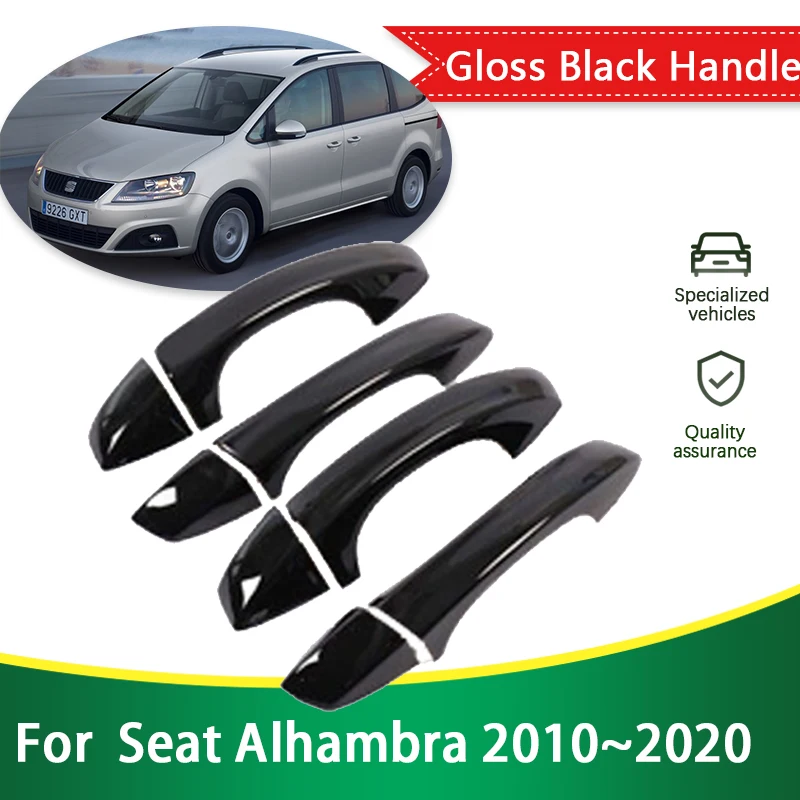 

for Seat Alhambra MK2 7N 2010~2020 Gloss Black Outer Door Handle Cover Car Accessories Parts Protective Styling Sticker Trim