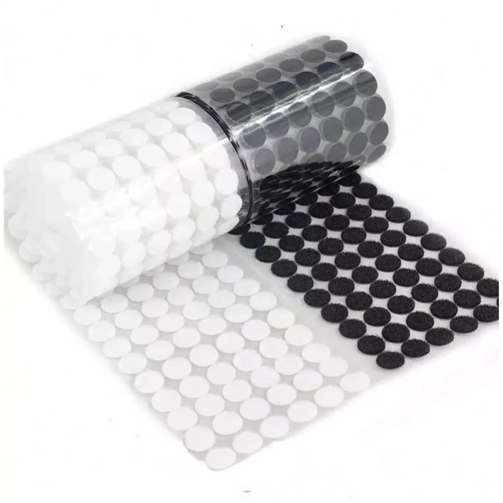 

10-30mm White Black Round Coins Hook Loop Tape Self Strong Tape Adhesive Fastener Magic Sticker Disc I3u9