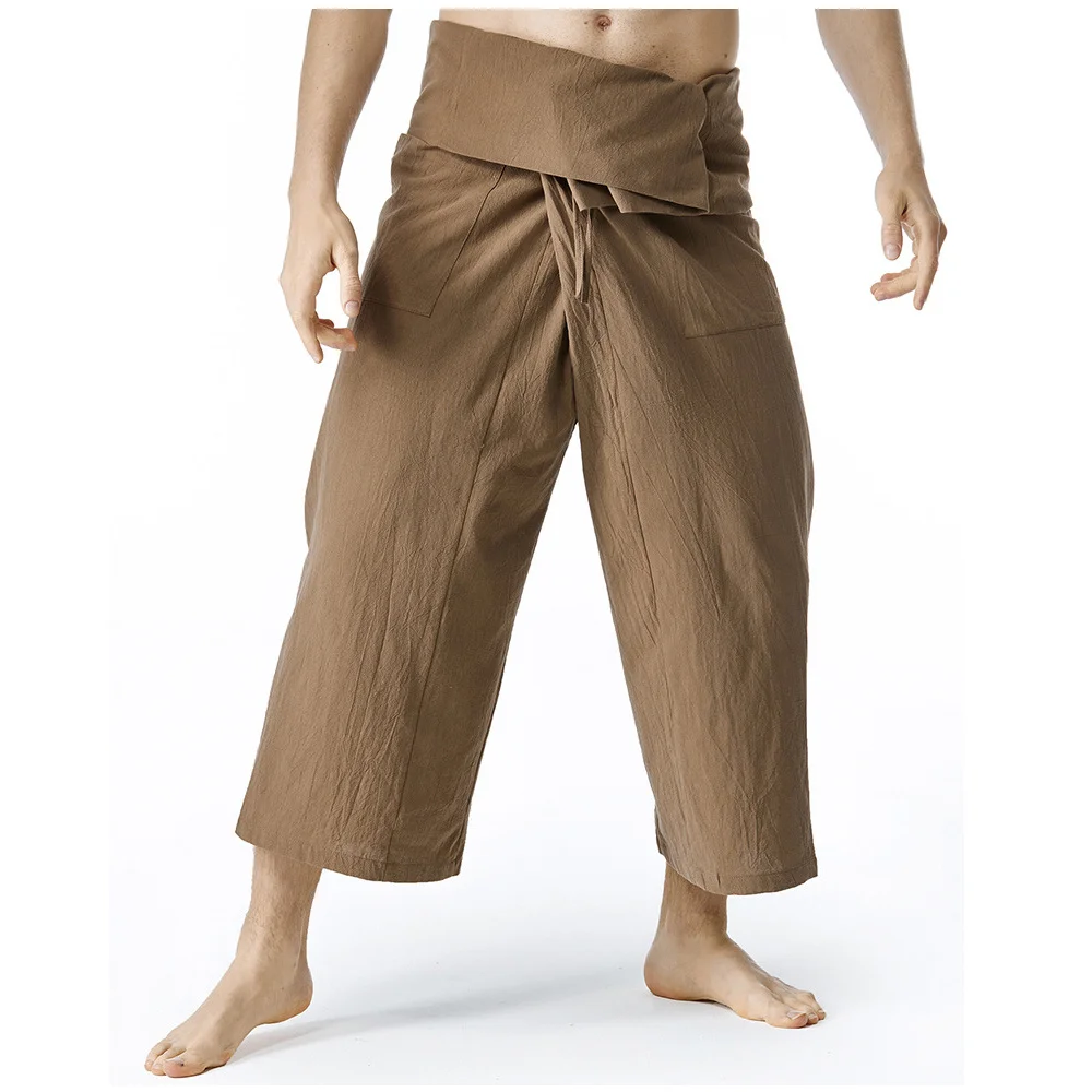 

Хлопковые летние мужские брюки большого размера, стильные штаны для мужчин с избыточным весом, высококачественные повседневные мужские брюки-султанки