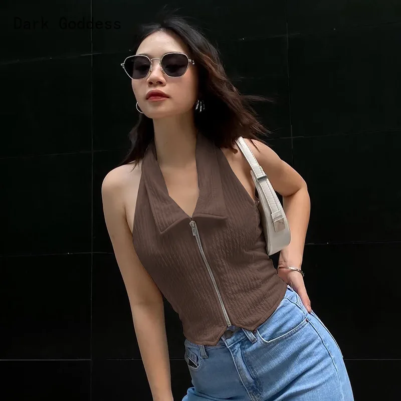 Готический облегающий Повседневный коричневый модный вязаный женский