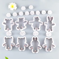 4pcsset cartoon animals cookie cutters moulds cute pig bear rabbit shaped biscuit baking tools cake diy for children hand mold