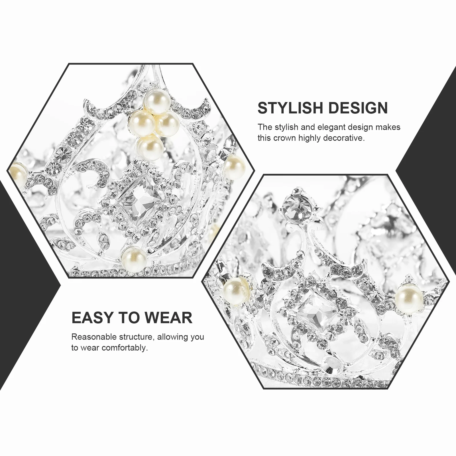 Корона Ретро Роскошные для женщин Стразы Барокко Свадебные волосы Круглая