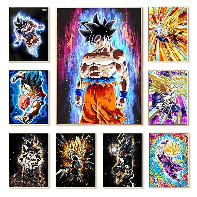 Аниме Дракон мяч плакат Гоку Вегета канва Картина Декор HD художественные картины