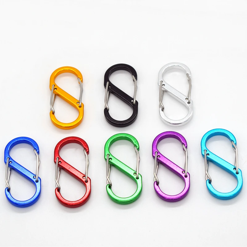 

Multicolor Spring Hook Aluminum Alloy Carabiner Outdoor Backpack Camping Keychain Lock Buckle Snap Clip Tools Slatwall Crochet