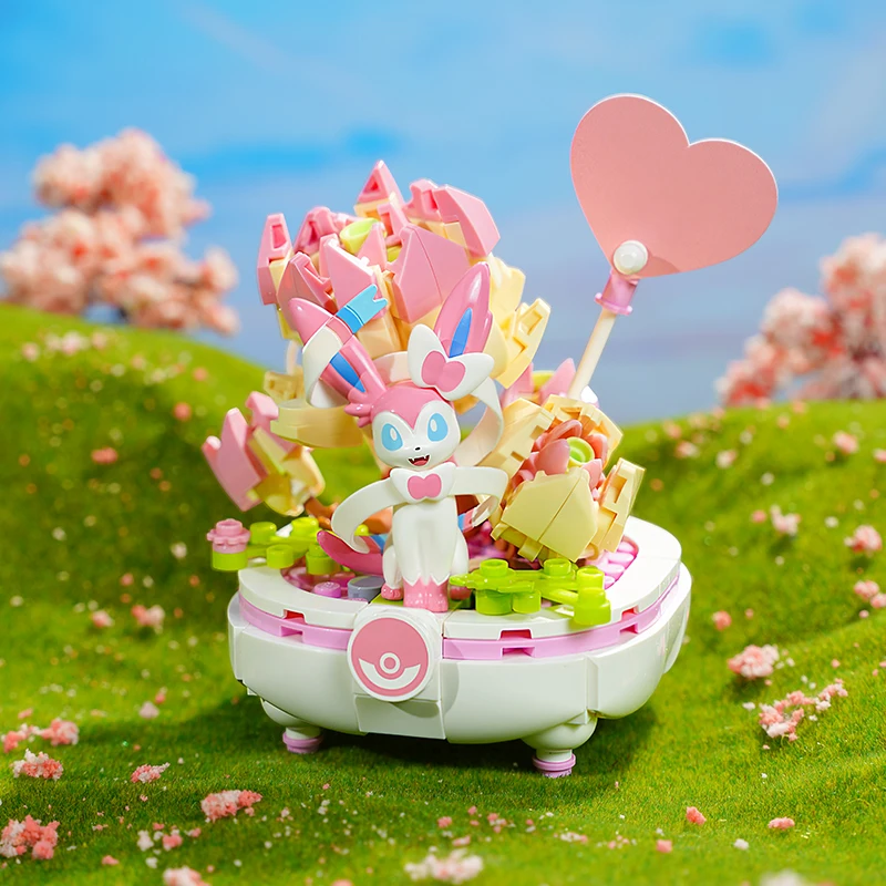 Keeppley Kawaii Pokemon Pikachu горшечное растение серии блок-головоломка дофамин цвет