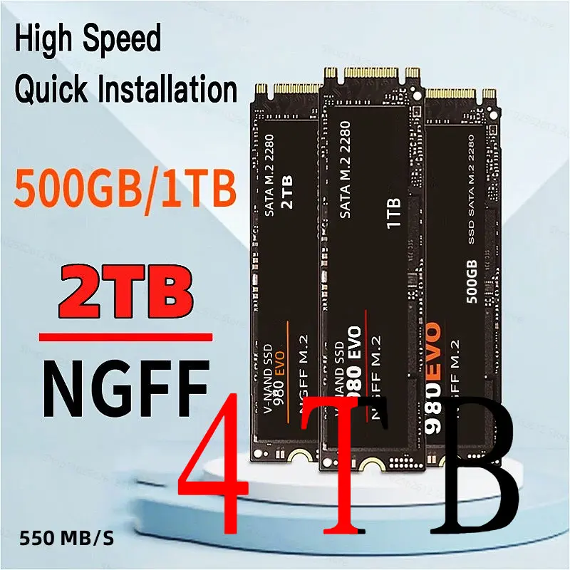 

4TB NGFF High Speed 2.5Inch 1TB Portable SSD Sata III Hard Drive For Laptop Microcomputer Desktop Internal Solid State Hard Disk