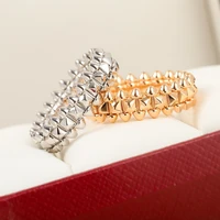european style new classic rotating ring men and women 925 silver gold plated rivets trendy brand jewelry couple gifts
