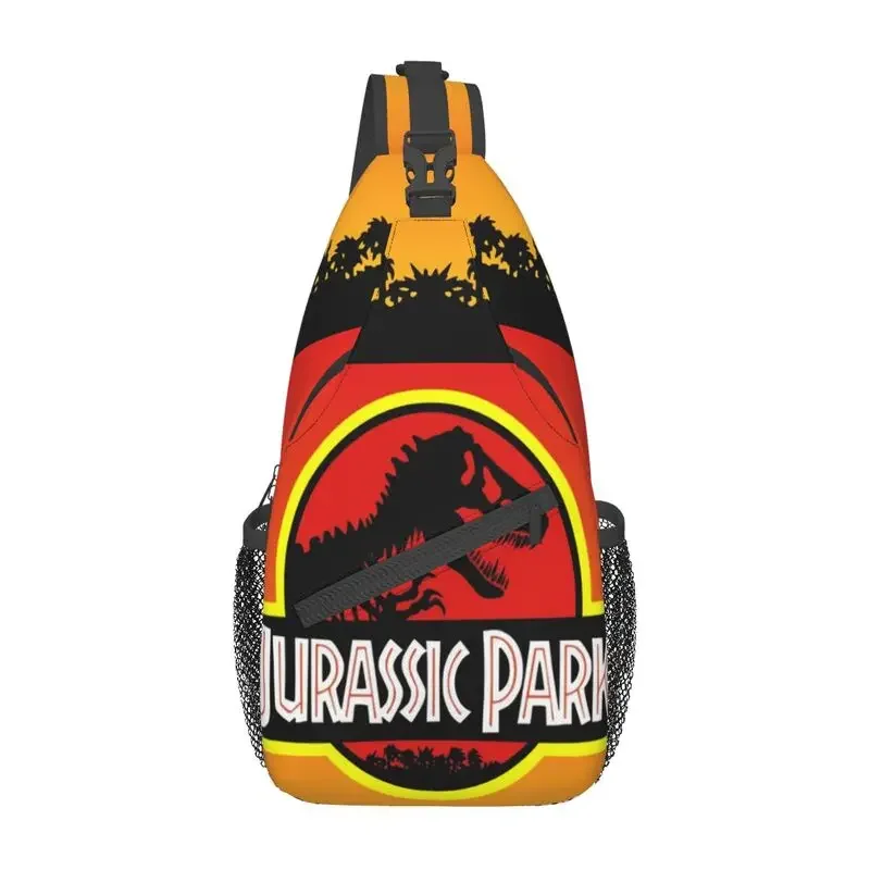 

Jurassic Park Logo In Yellow Orange Sling Chest Bag Ancient Animal Crossbody Shoulder Backpack for Men Travel Hiking Daypack