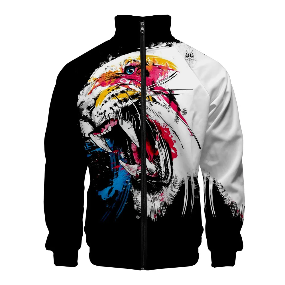 

New arrival Men/Boys Tiger 3D print Zipper Jackets Hip hop Fashion Autumn Spring men Clothes Beast Wolf Swea Brand Designer