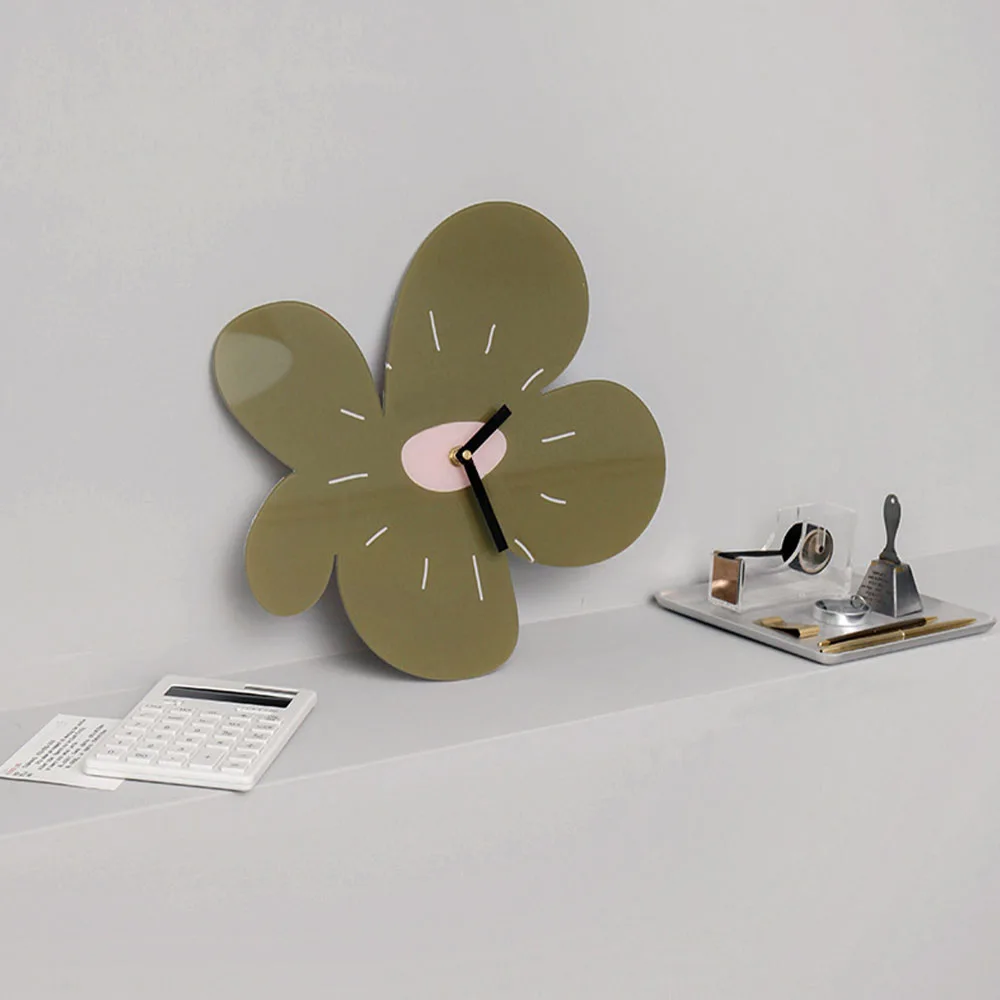 

Nordic Wall Clock Irregular Acrylic Clock for Home Decor Creative Household Wall Flower Square Clock Modern Design