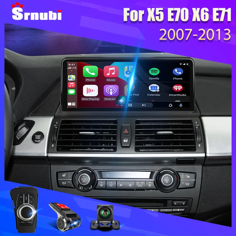 Android 11 Auto Carplay Auto Car Dvd Player for BMW X5 E70 X6 E71 2007-2013 CCC CIC Radio Gps Navigation Multimedia Stereo 10.25