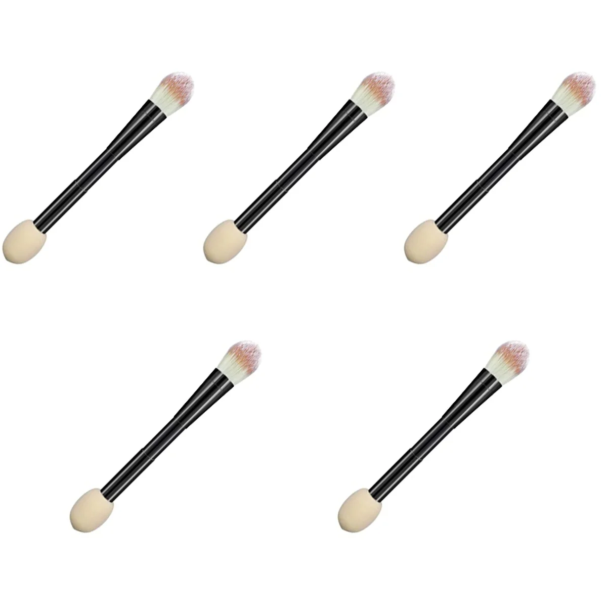

5pcs Dual-ended Makeup Brush Makeup Sponge Foundation Concealer Loose Powder Brush
