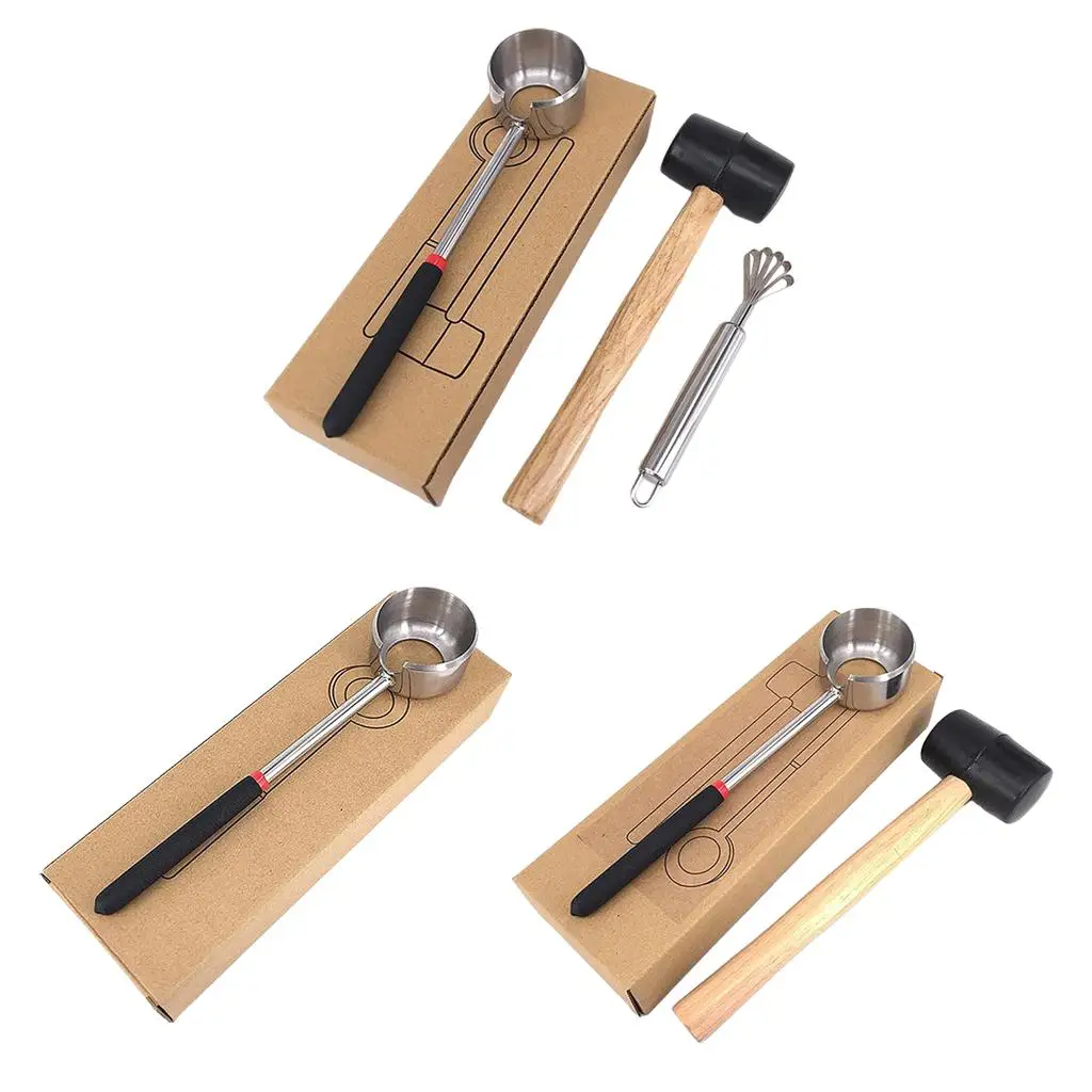 

Stainless Steel , Coconut Shell Opener, Rubber Hammer with Handle, Portable