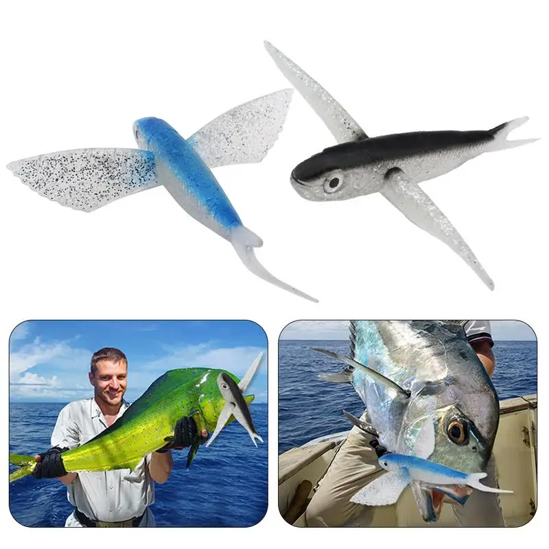 

21CM Bionic Flying Fish PVC Saltwater Fishing Lure Sea Fish Soft Tuna Lure For Tuna Horse Mackerel Cat Fish Fishing Accessories
