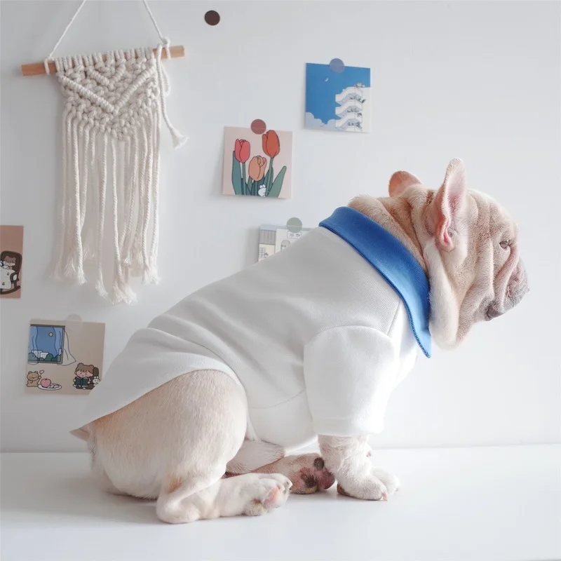 

Pet fashion T-shirt cat dog hit color sweater thick durable pet clothes kitten puppy cute coat Small medium dog coat pet supplie