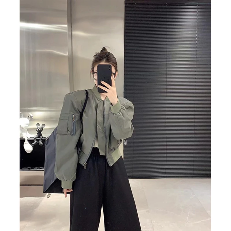 Уличная одежда укороченные куртки-бомберы женская короткая куртка большого