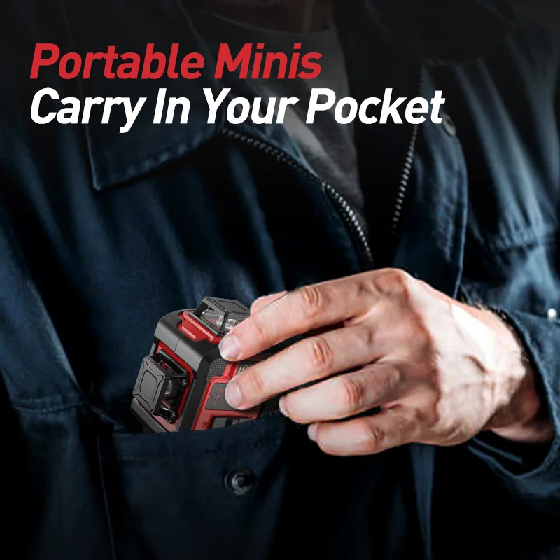 YAGU 8/12 линий лазерный уровень 3x360 ° Мини-цифровой дисплей перезаряжаемая батарея