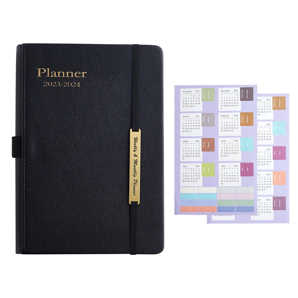 

Office School Thick Paper Daily Agenda Weekly Monthly Schedule Journal Planner Notebook Business Artificial Leather Index Label