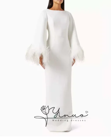 Платье женское вечернее до щиколотки с длинным рукавом