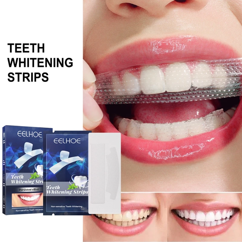 14Pcs Tooth Brighten Sticker Teeth Whitening Strips Bright Non Sensetive Coffee Tea Yellow Stains Removal Oral Hygiene Maquiagem