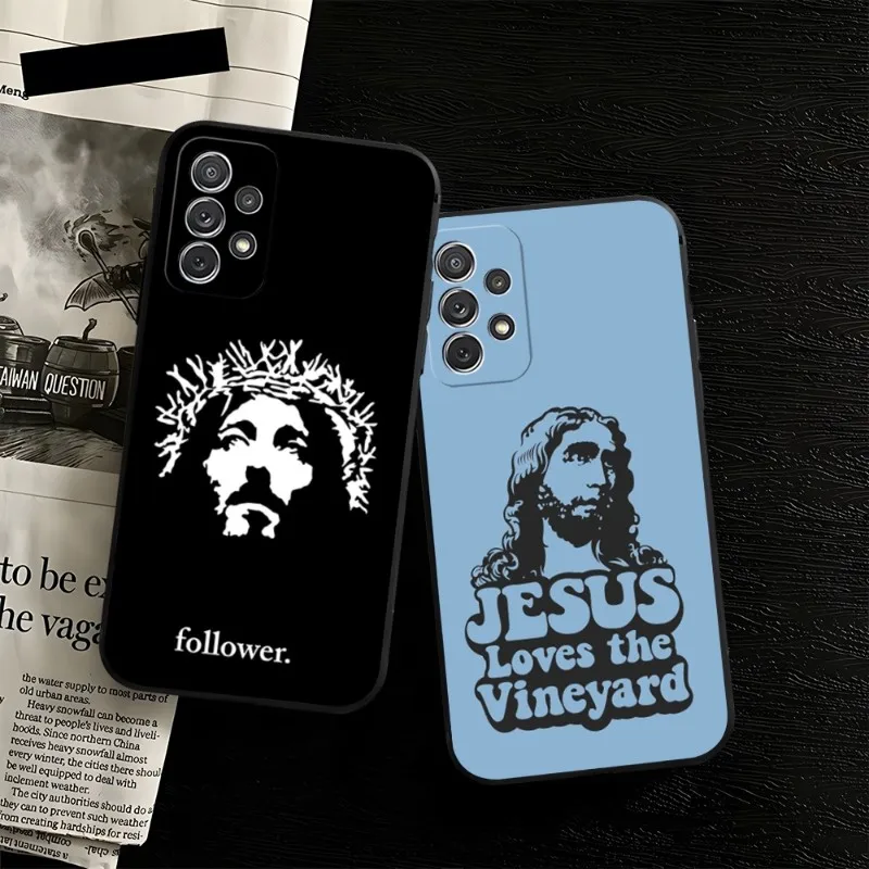

God Jesus Pray Phone Case For Samsung A34 A52 A53 A51 A14 A50 A33 A13 A22 A31 A54 A03S A21 A81 A42 Silicone Back Cover